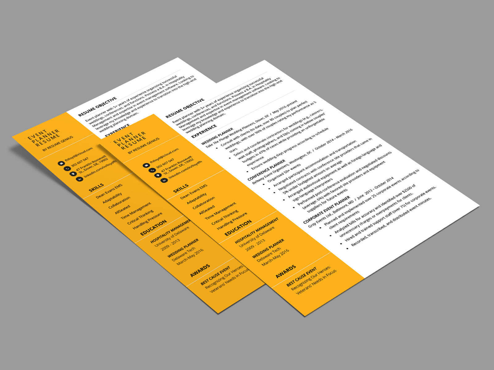 Free Event Planner Resume Template