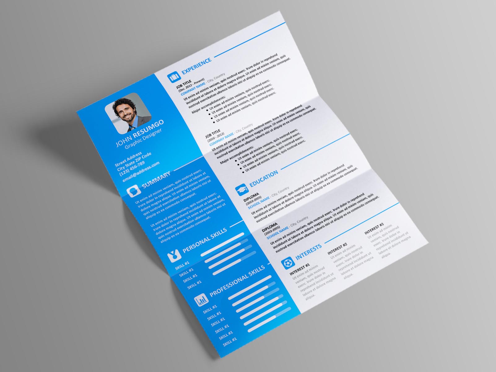 Vasilis - Free Modern Resume Template with 2-Column Layout