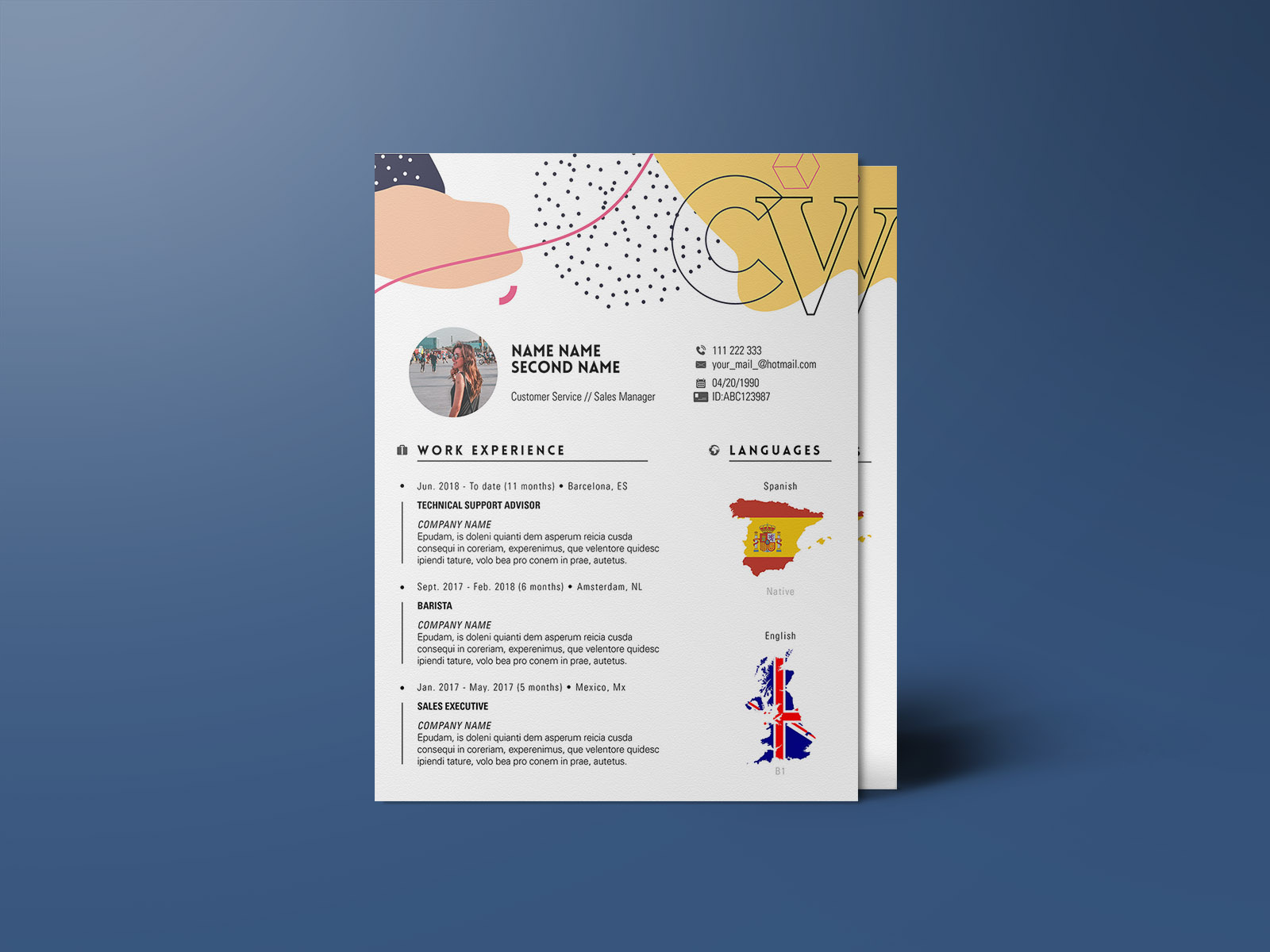 Free Trendy Indesign Resume Template