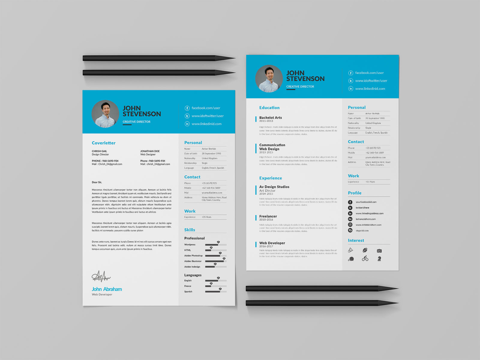 Free Three Pages CV Template