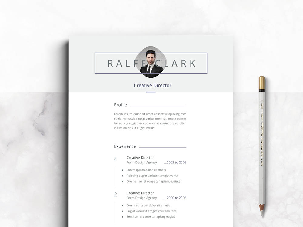 Free Minimal Vector CV Template with Cover Letter (1000 x 750 Pixel)