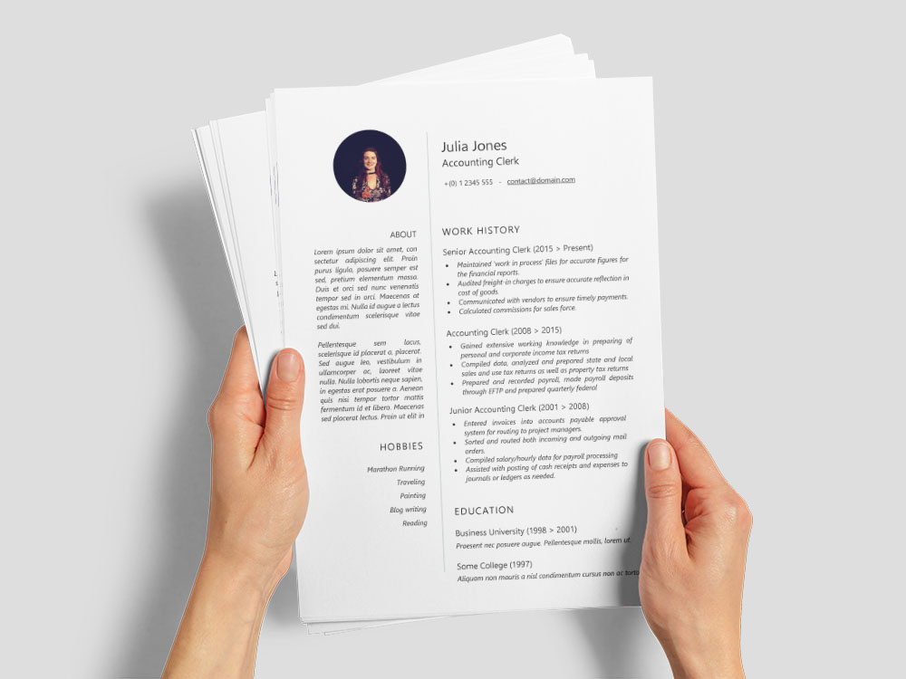 Free Accounting Clerk Resume Template with Sample Text