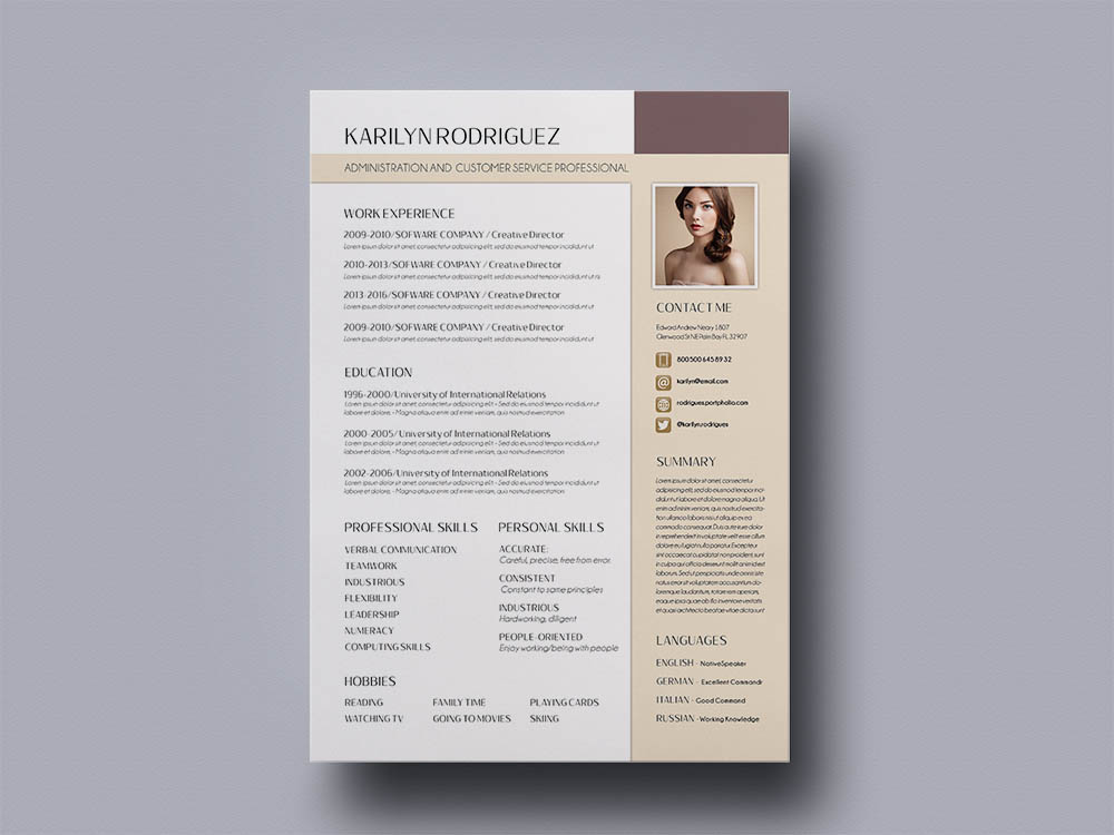 Free Administration Resume Template