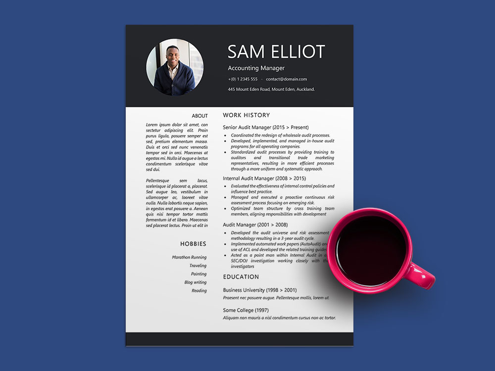 Free Audit Manager Resume Template with Sample Text