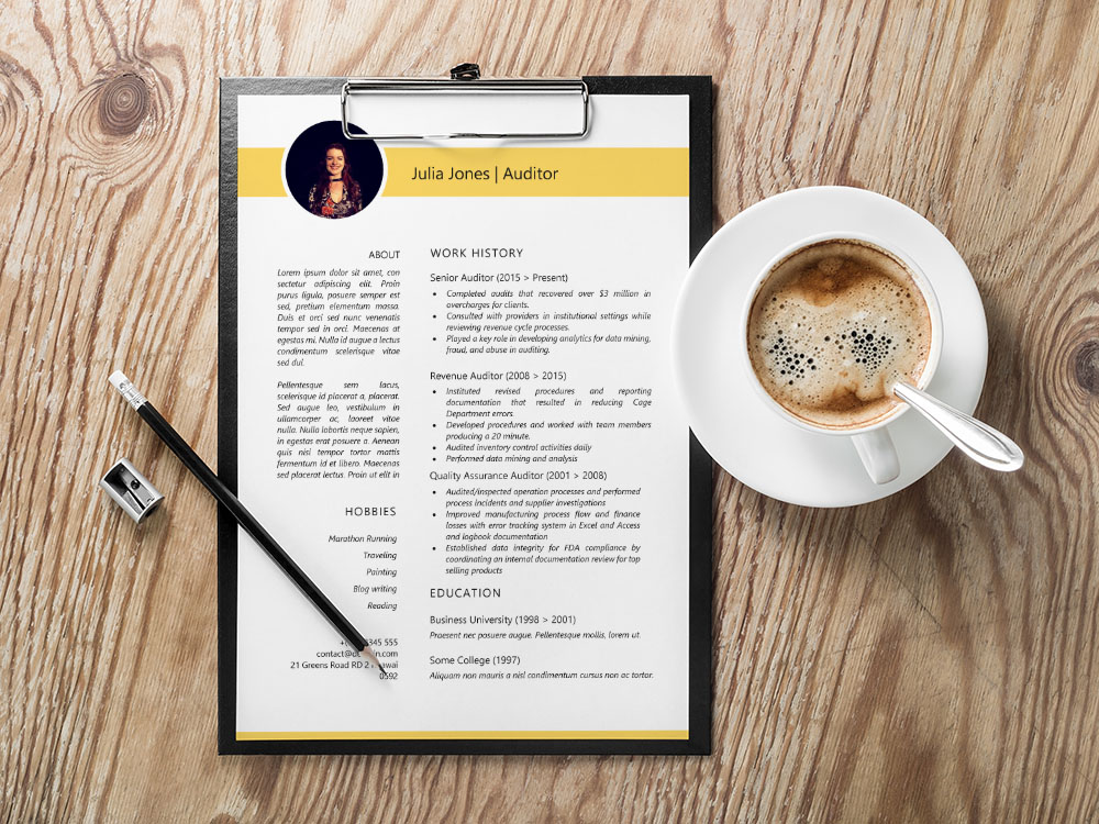 Free Auditor Resume Template with Sample Text