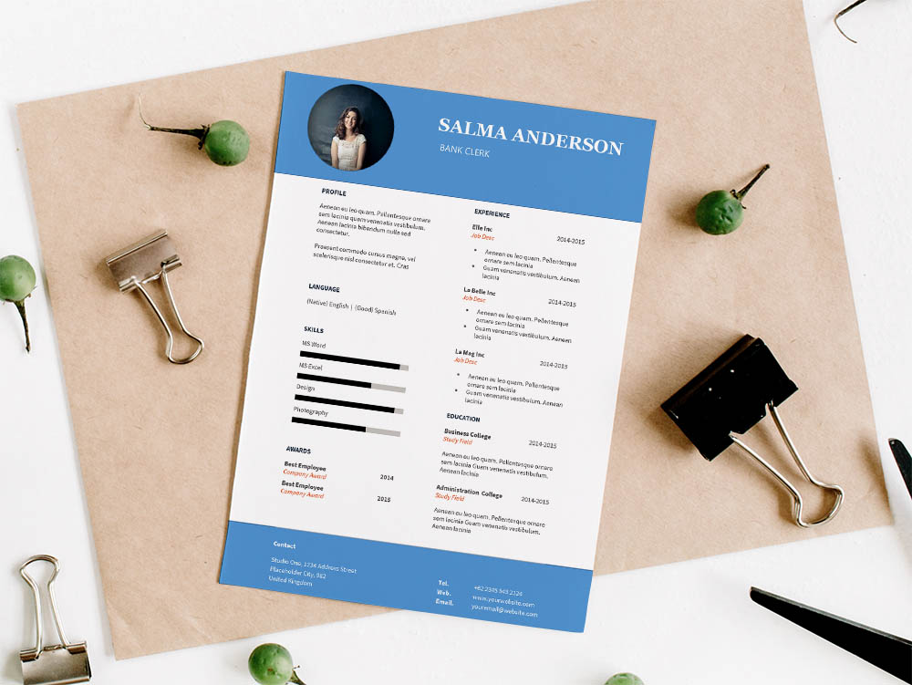 Free Bank Clerk Resume Template for Job Seeker