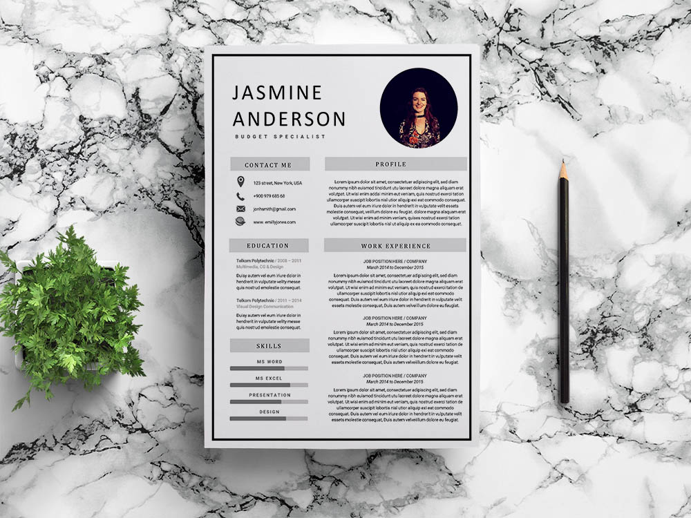 Free Budget Specialist Resume Template with Clean and Modern Look