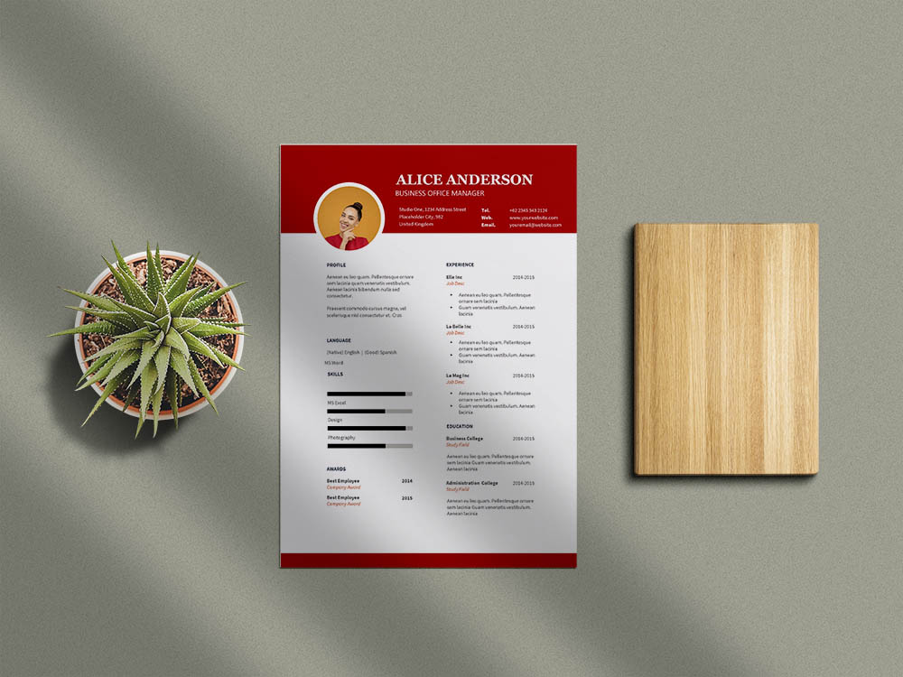 Free Business Office Manager Resume Template for Job Seeker