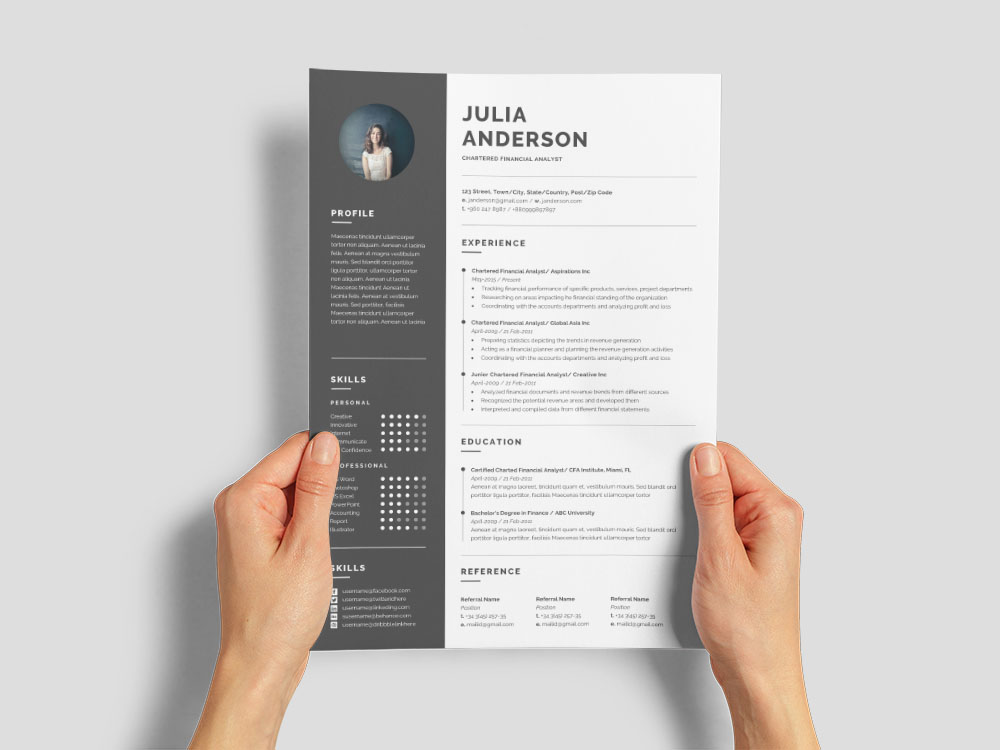 Free Chartered Financial Analyst Resume Template with Example