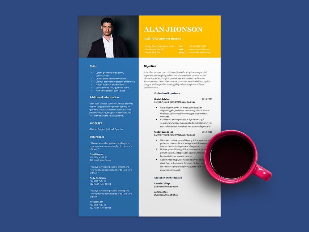 Free Contract Administrator Resume Template for Job Seeker