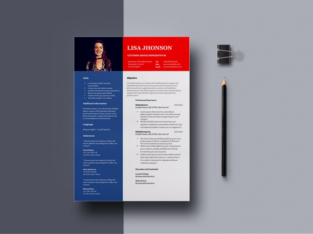 Free Customer Service Representative Resume Template for Job Seeker