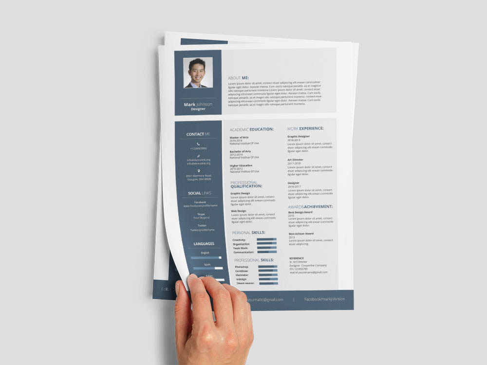 Free Designer Resume for with Simple and Elegant Look