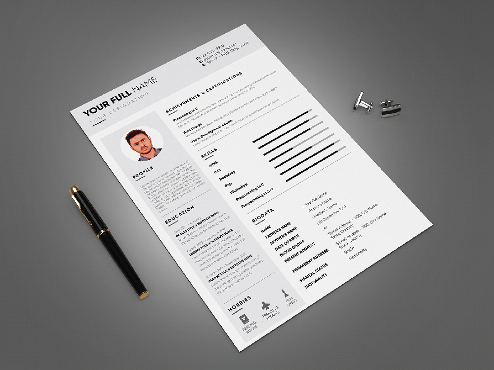 Free Engineering CV/Resume Template with Modern and Professional Look