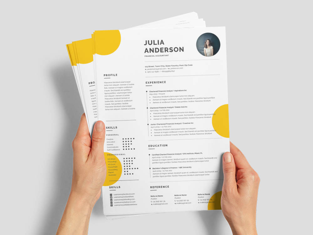 Free Financial Accountant Resume Template with Professional Look
