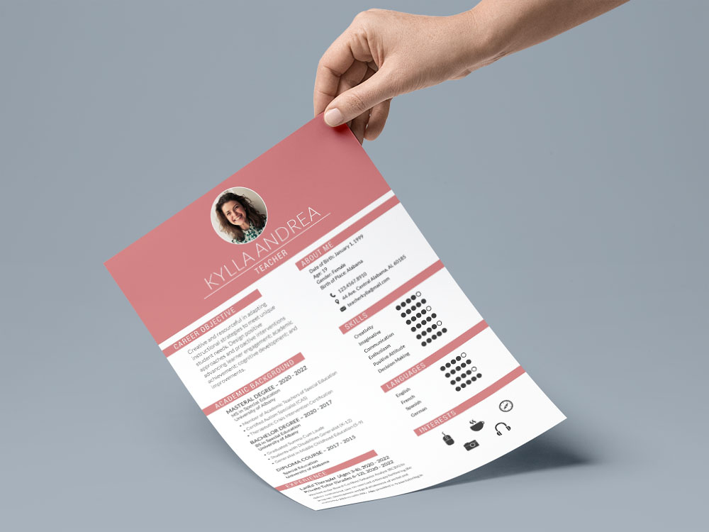 Free Fresher Teacher Resume Template with Sample Text
