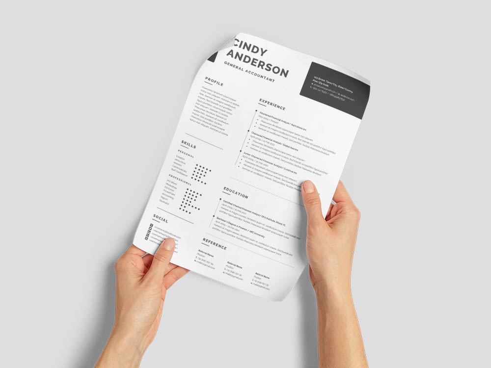 Free General Accountant Resume Template with Simple and Clean Look