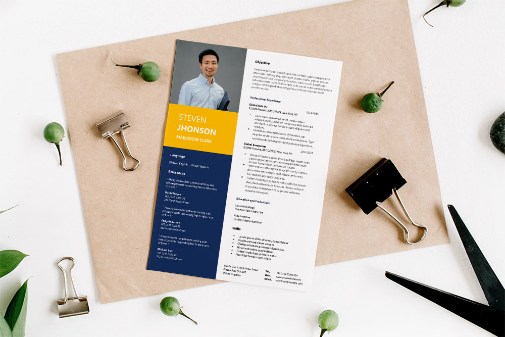 Free Mailroom Clerk Resume Template for Job Seeker