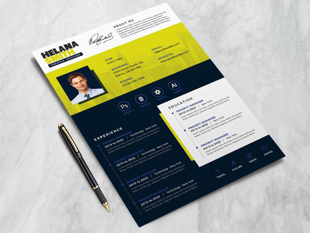 Free Modern Creative Resume Template with Professional Look