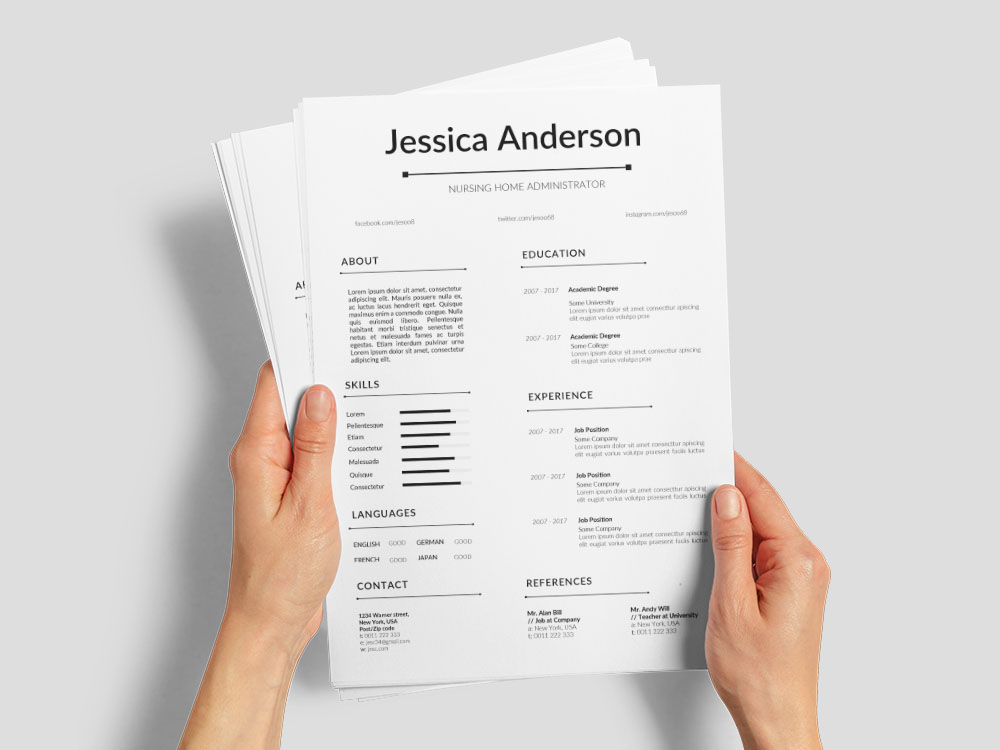 Free Nursing Home Administrator Resume Template for Job Seeker