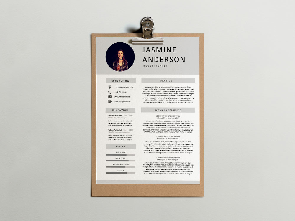 Free Receptionist Resume Template for Job Seeker