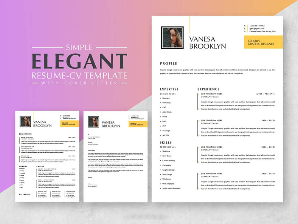 Free Elegant Resume + Cover Letter