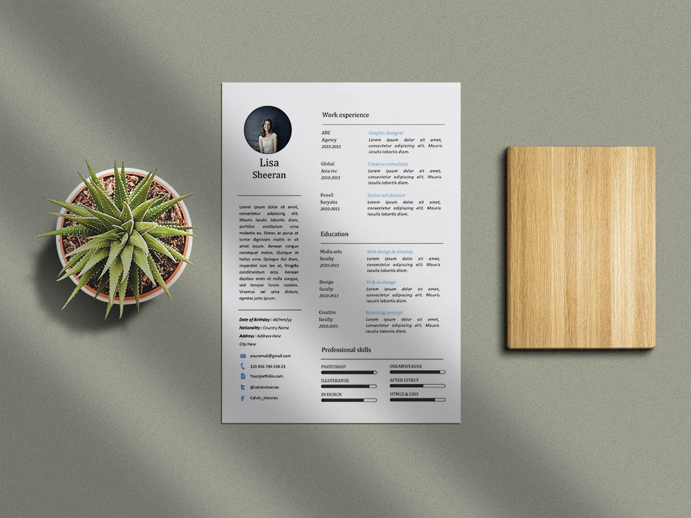 Free Simple MS Word Resume Template with Clean and Minimal Look