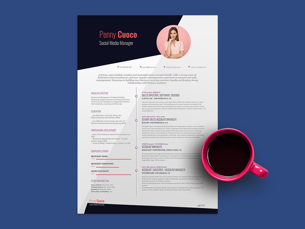 Free Social Media Manager Resume Template