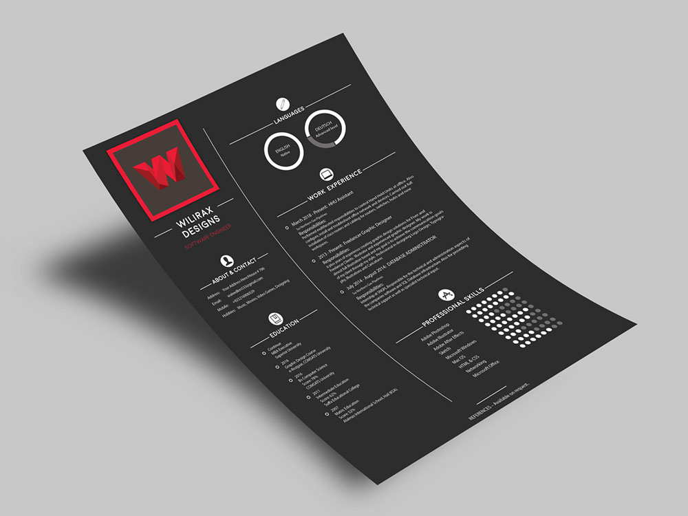 Free Software Engineer Resume Template with Stylish Design