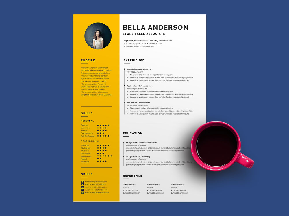 Free Store Sales Associate Resume Template for Job Seeker