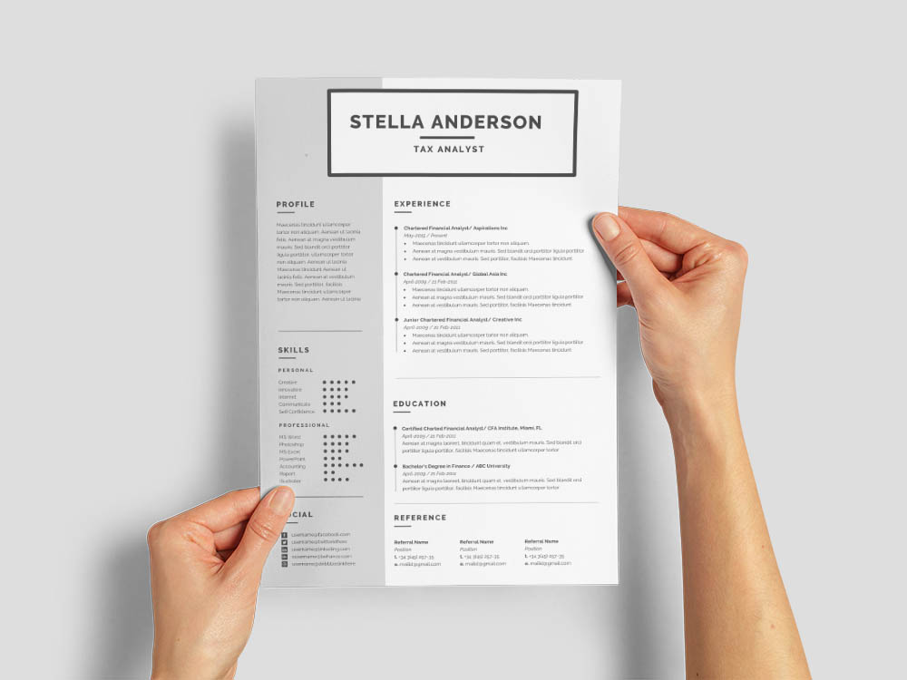 Free Tax Analyst Resume Template with Simple and Clean Look