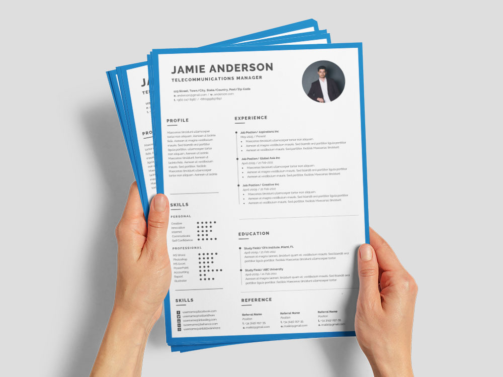 Free Telecommunications Manager Resume Template for Job Seeker