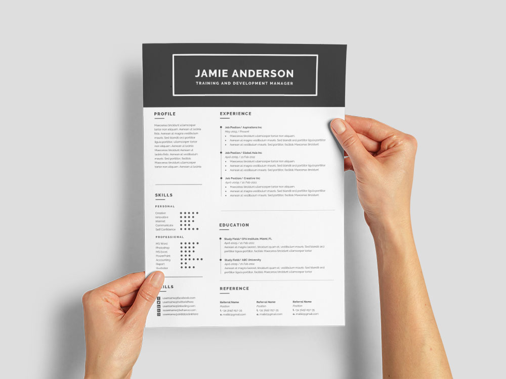 Free Training And Development Manager Resume Template for Job Seeker
