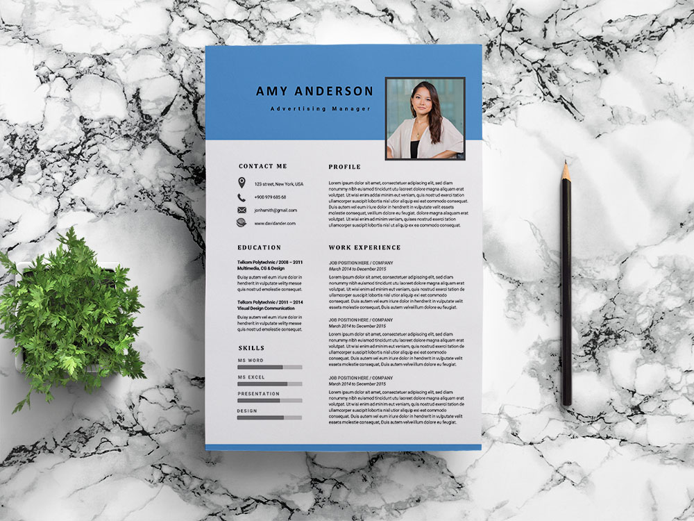 Free Advertising Manager Resume Template for with Modern Look