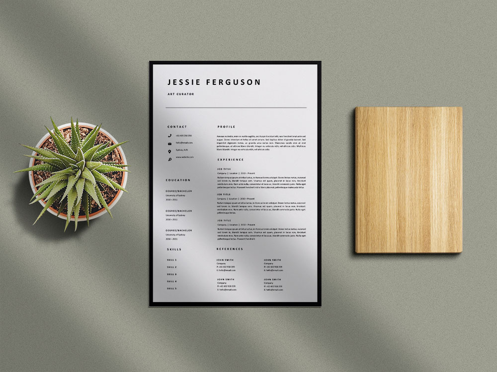 Free Art Curator Resume Template with Clean and Professional Look