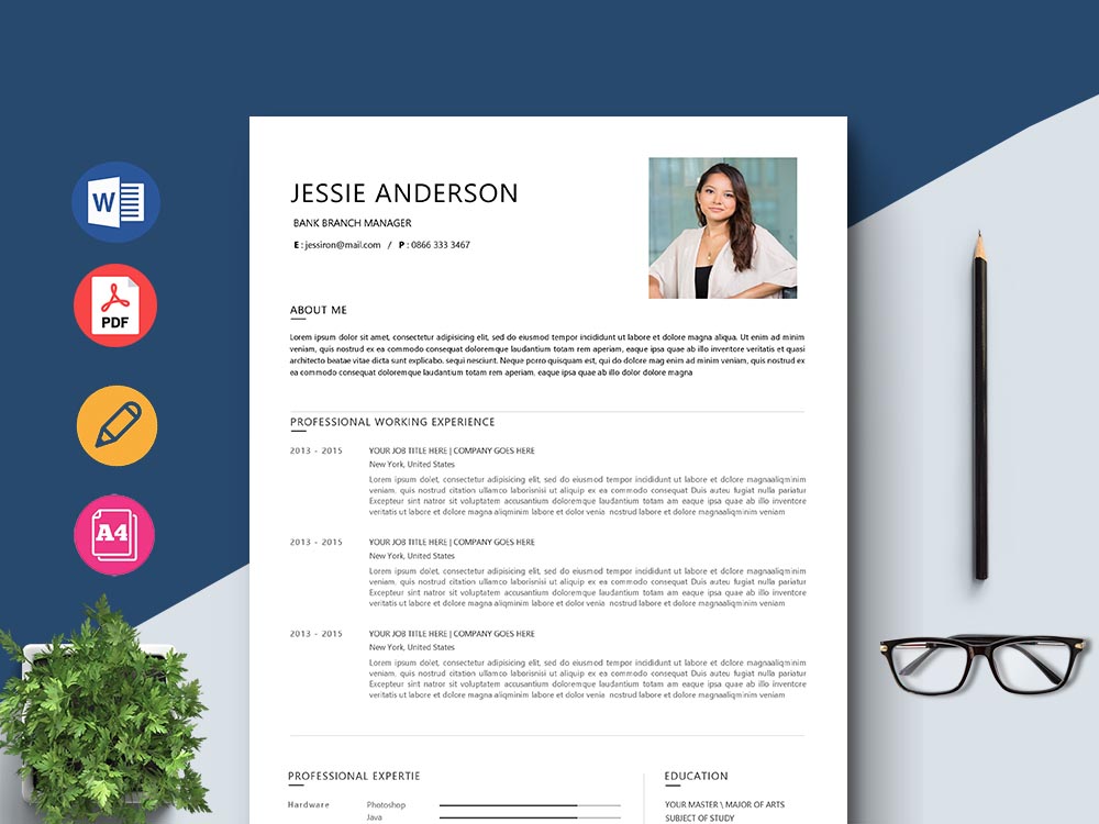 Free Bank Branch Manager Resume Template with Clean Look