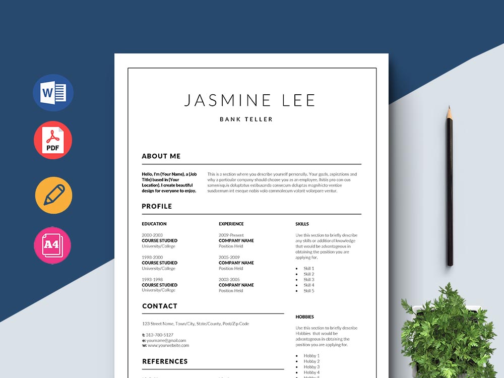 Free Bank Teller Resume Template