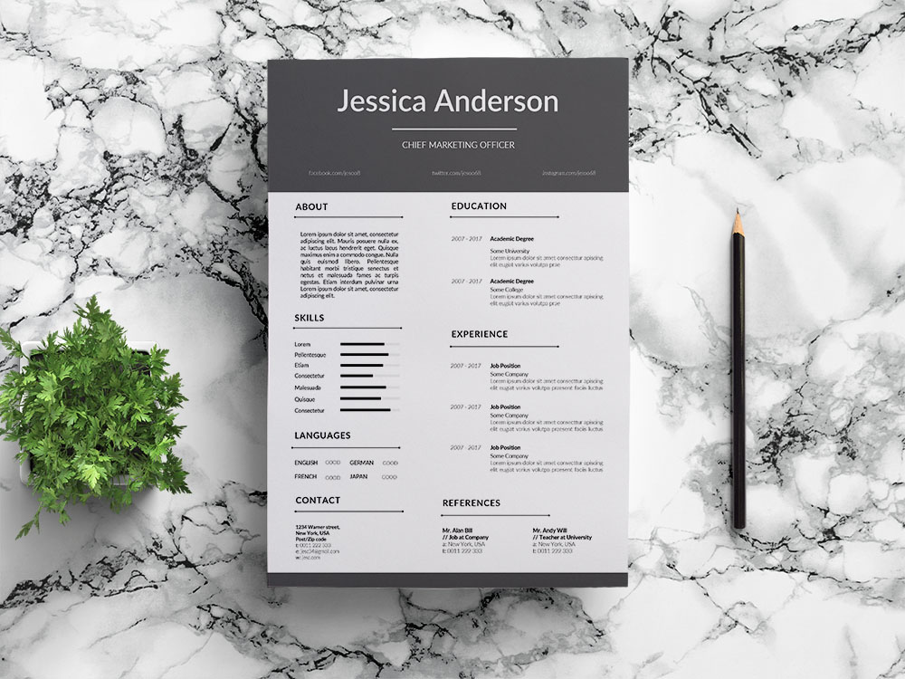 Free Chief Marketing Officer Resume Template for with Clean Look