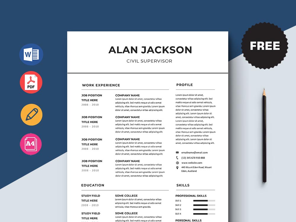 Free Civil Supervisor Resume Template