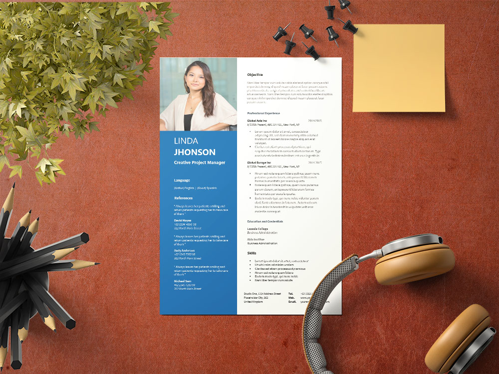 Free Creative Project Manager Resume Template with Modern Look
