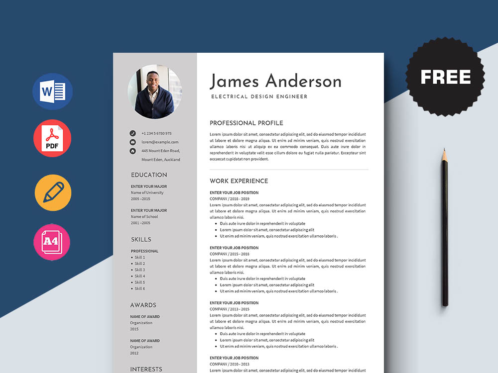 Free Electrical Design Engineer Resume Template With Clean Look