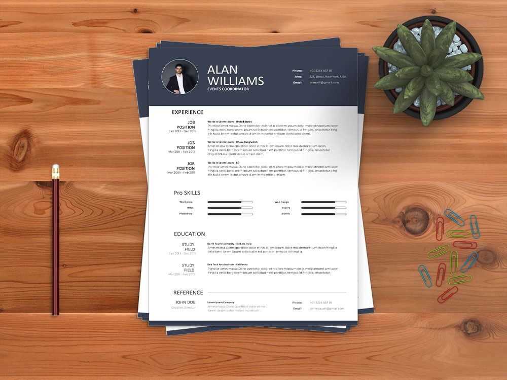 Free Events Coordinator Resume Template for Job Seeker