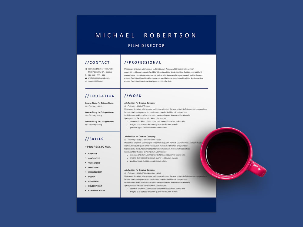 Free Film Director Resume Template with Professional Look