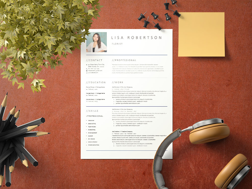 Free Florist CV/Resume Template with Clean and Professional Look