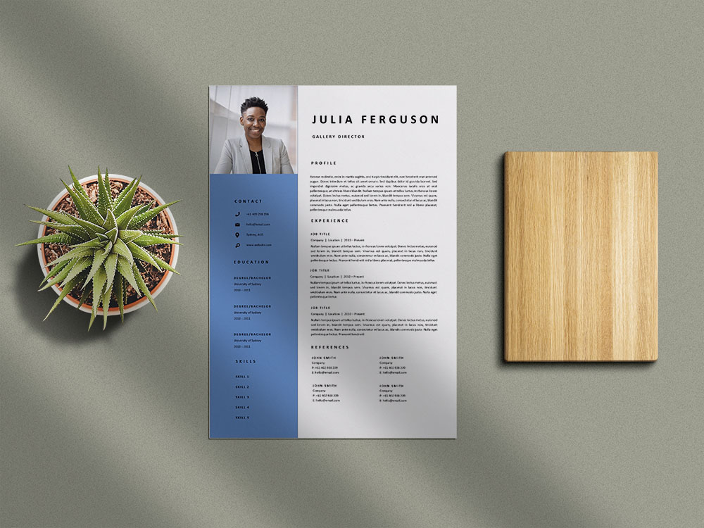 Free Gallery Director Resume Template with Clean and Professional Look