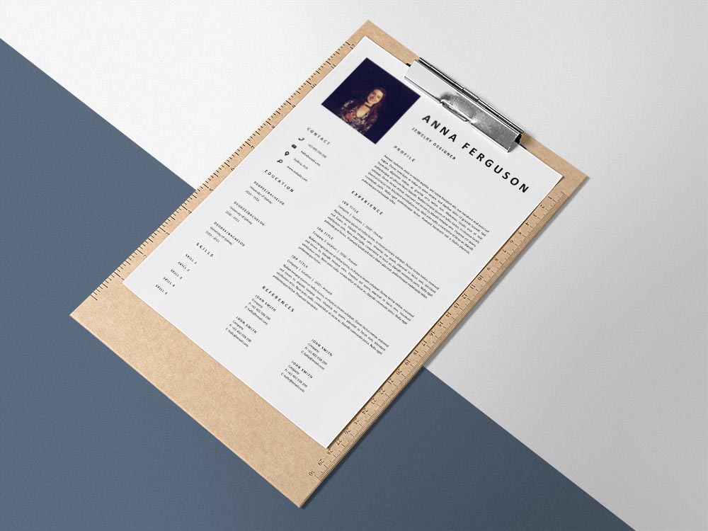Free Jewelry Designer Resume Template with Clean and Professional Look