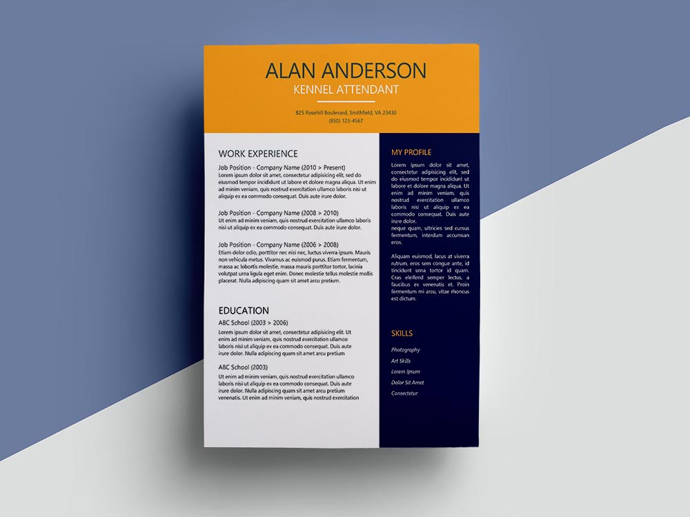 Free Kennel Attendant Resume Template with Clean Look