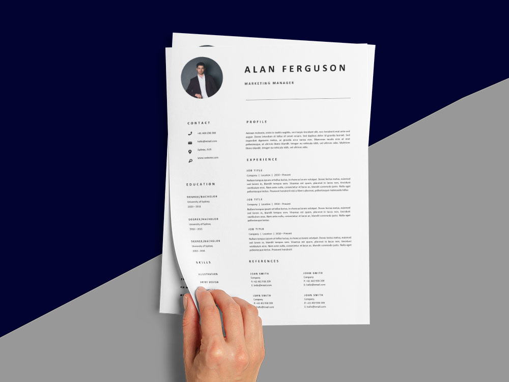 Free Marketing Manager CV/Resume Template with Professional Look