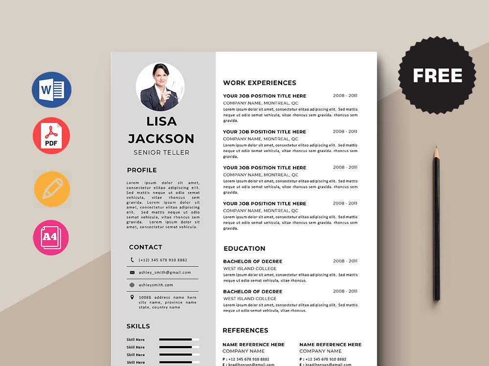 Free Senior Teller Resume Template