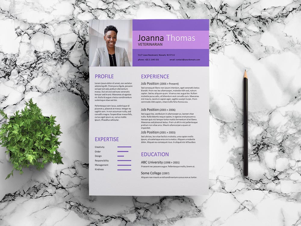 Free Veterinarian Resume Template with Modern and Clean Look