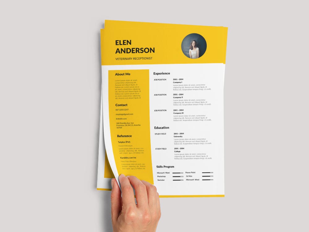 Free Veterinary Receptionist Resume Template with Clean Look